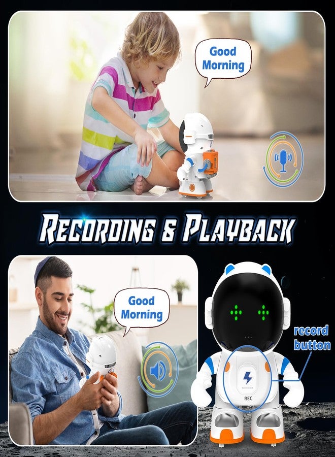 KaeKid Astronaut Robots for Kids, Smart Talking Robotic with Touch Sensor, Voice Control, Speech Recognition, Sing, Dance, Repeat and Record, Rechargeable Robot Toy for 3-8 Year Old Boys Girls - Image 3
